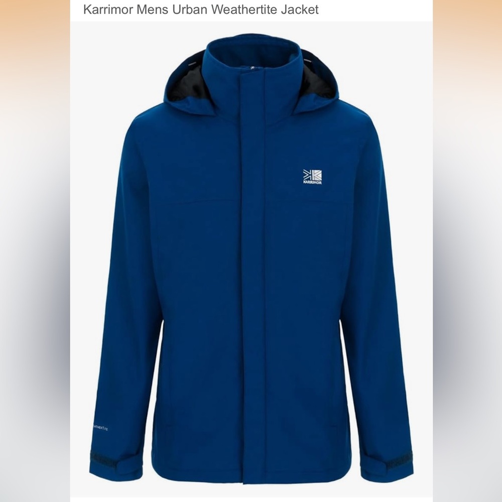 Karrimor Urban Weathertite Men’s Blue Hooded Windbreaker/jacket. Size S Nice!